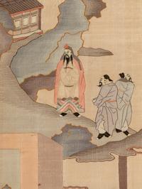 A Pair of Chinese Cream Ground Kesi Woven Silk Panels
