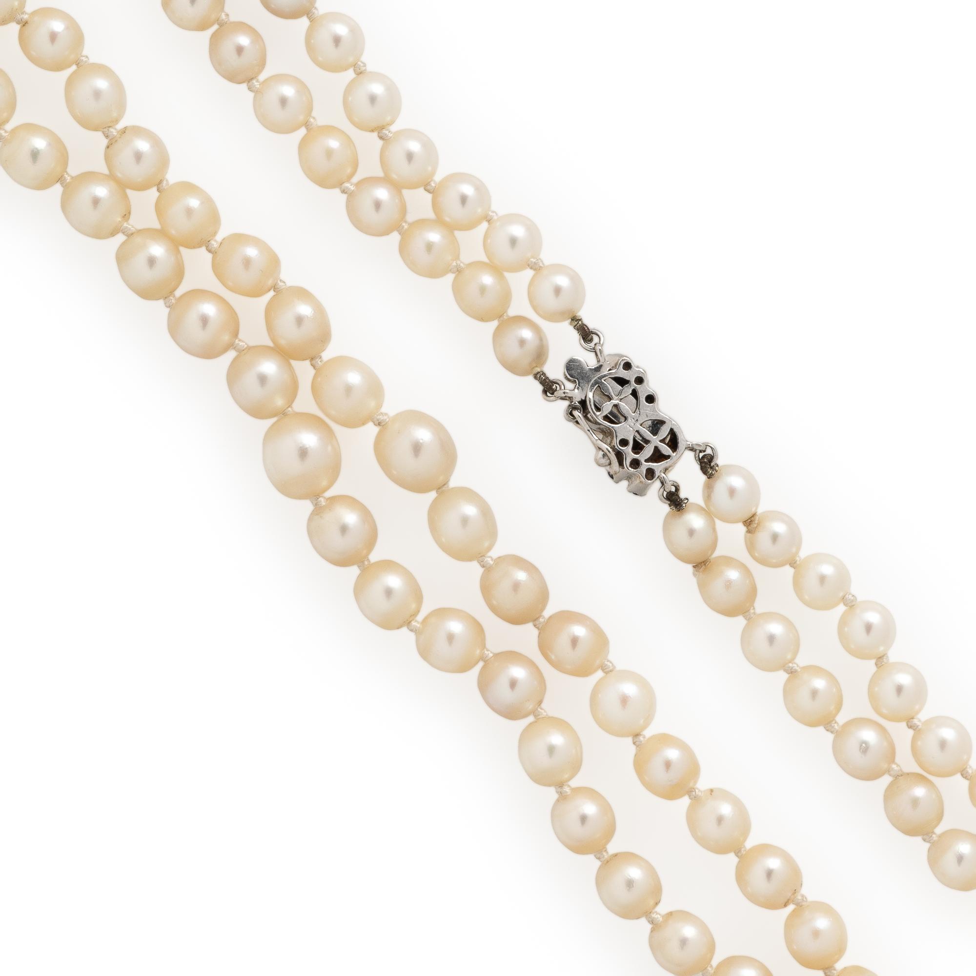 Cultured Pearl and Sapphire Necklace