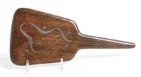 An Art Deco Silver Inlay Wood Mirror Length 10 inches — FIRST HALF 20TH CENTURY
