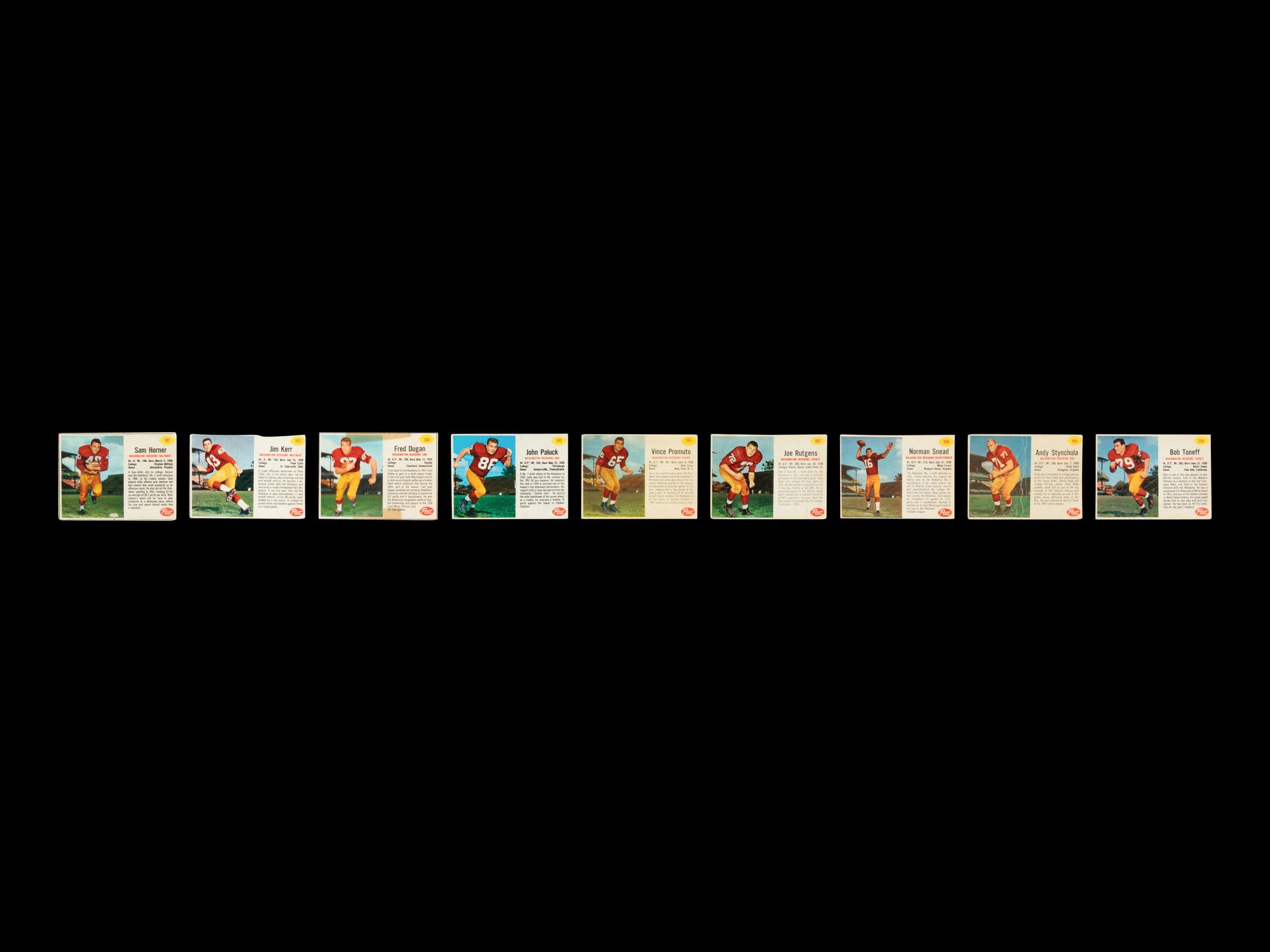 A Near Set of 1962 Post Cereal Football Cards (172/200)