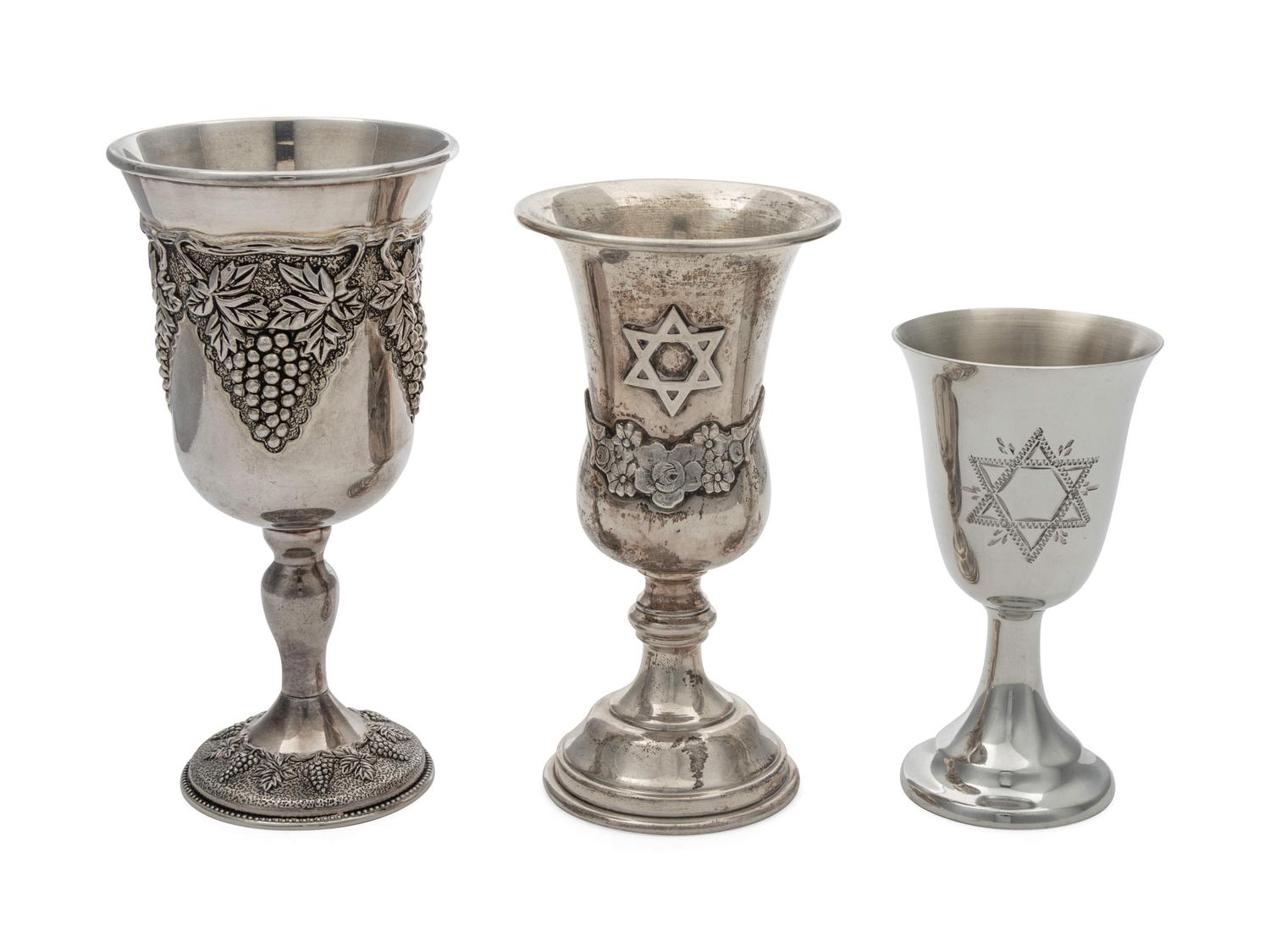 Three Kiddush Cups