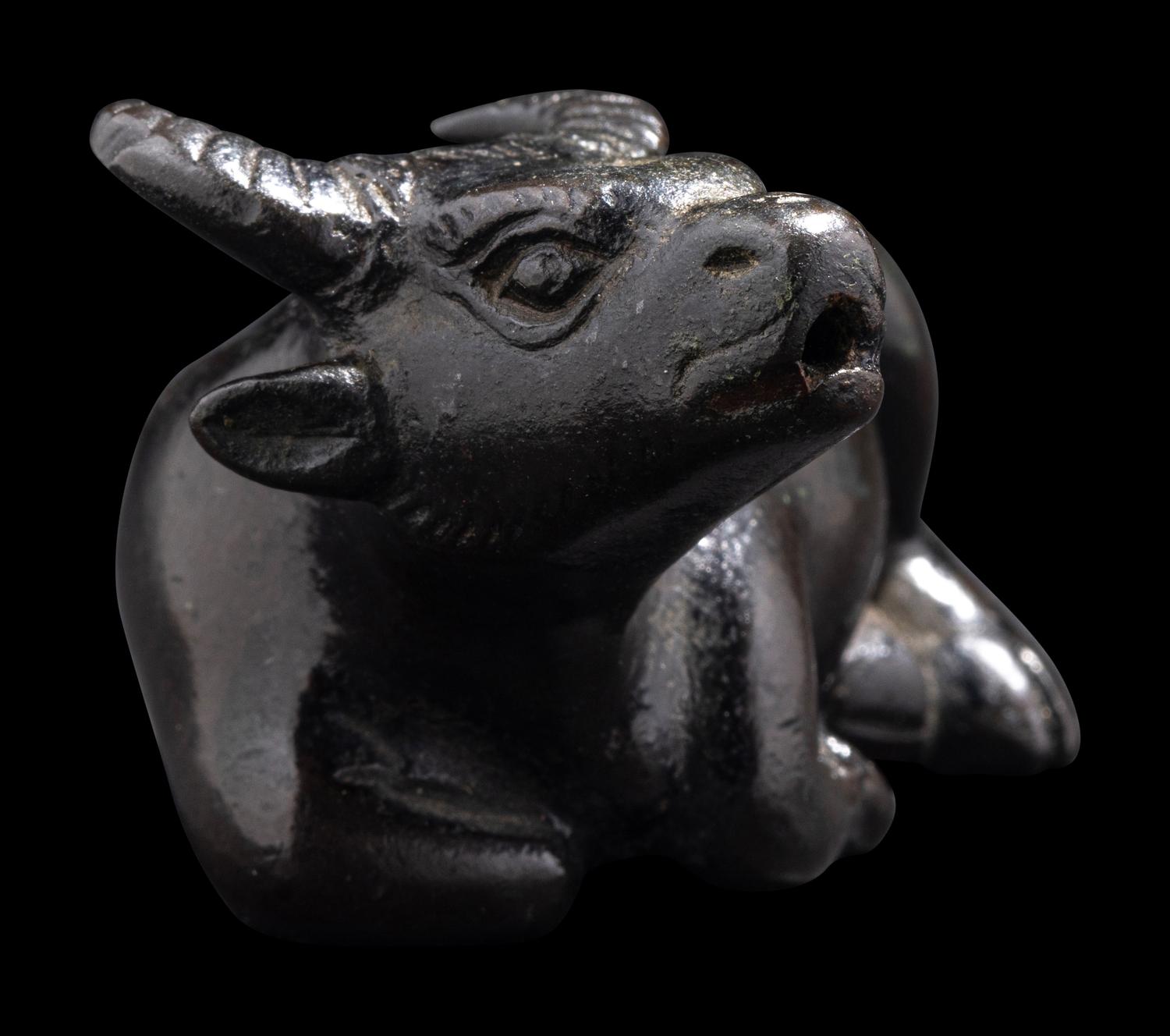 A Small Chinese Bronze Ox-Form Water Dropper