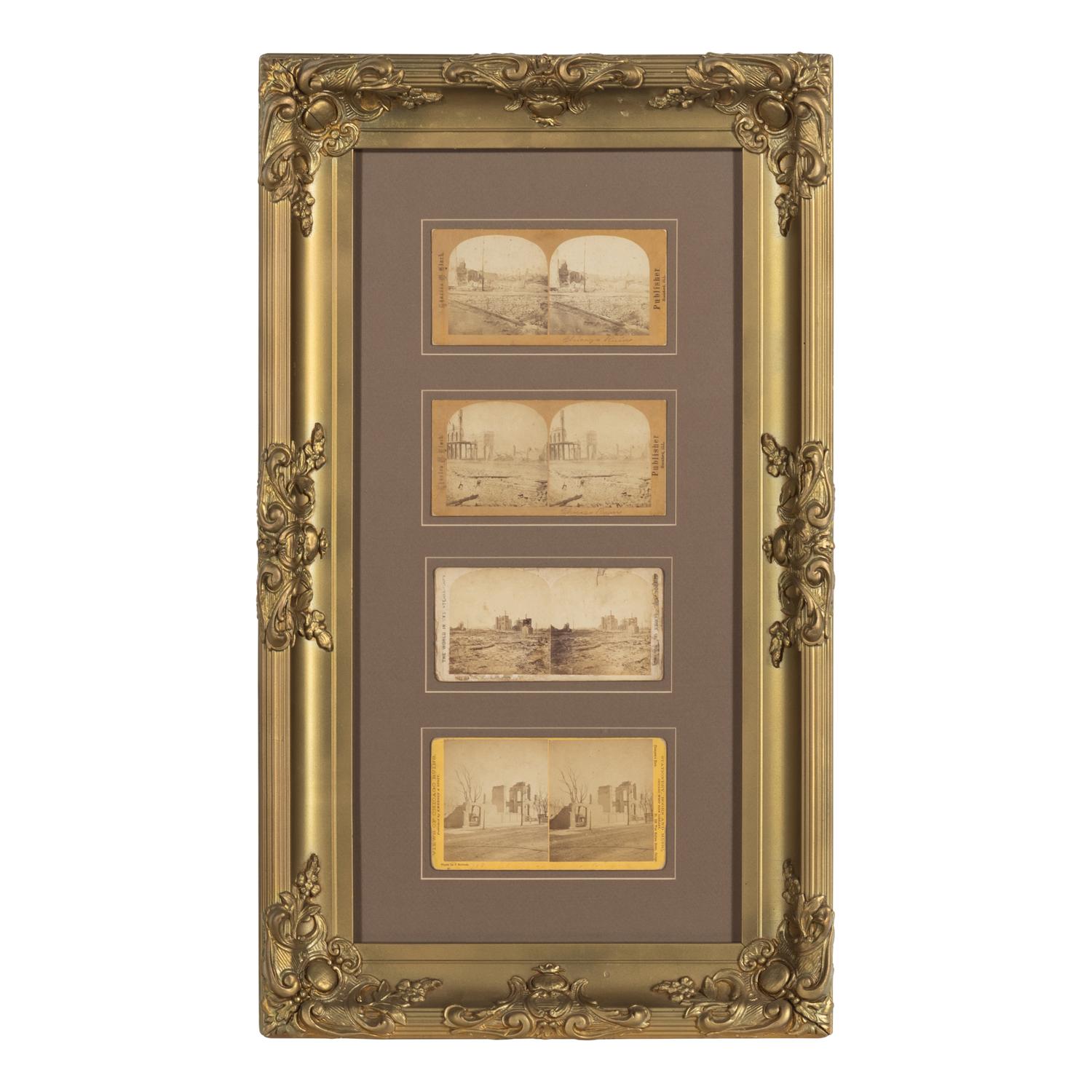 [Chicago Fire]. An extensive collection of approx. 250 stereoviews taken before and after the Great Chicago Fire of 1871.