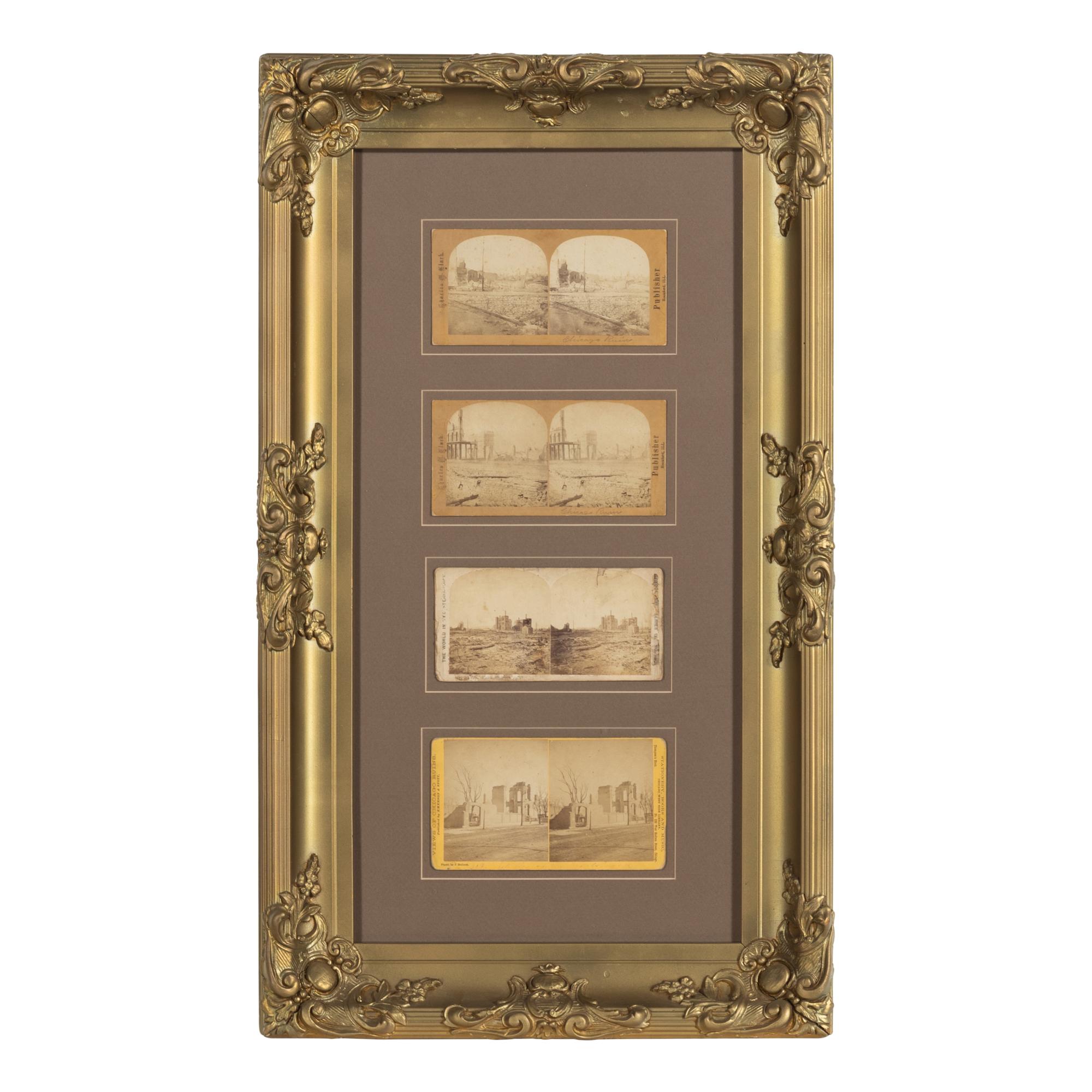 [Chicago Fire]. An extensive collection of approx. 250 stereoviews taken before and after the Great Chicago Fire of 1871.