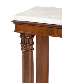 A Pair of George IV Gonçalo Alves Marble-Top Console Tables