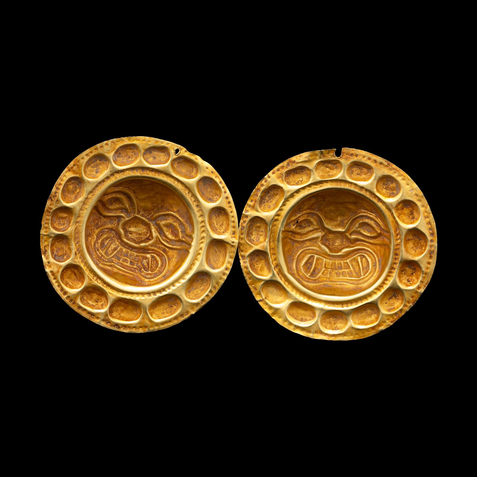 A Pair of Nariño Gold Ear Ornaments