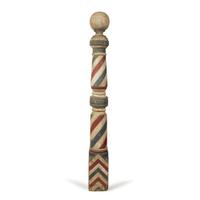 Turned and painted barber pole late 19th century