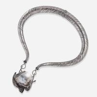Stanley Lechtzin (American, b. 1936) A Custom Torque Necklace with Pendant, USA, mid 1970s