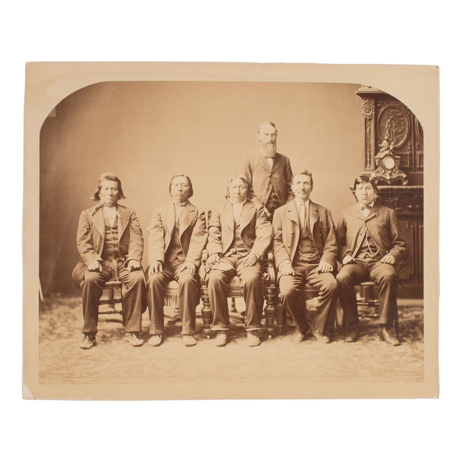 Mammoth Plate Albumen Photograph of the Sisseton Yanktonai Delegation