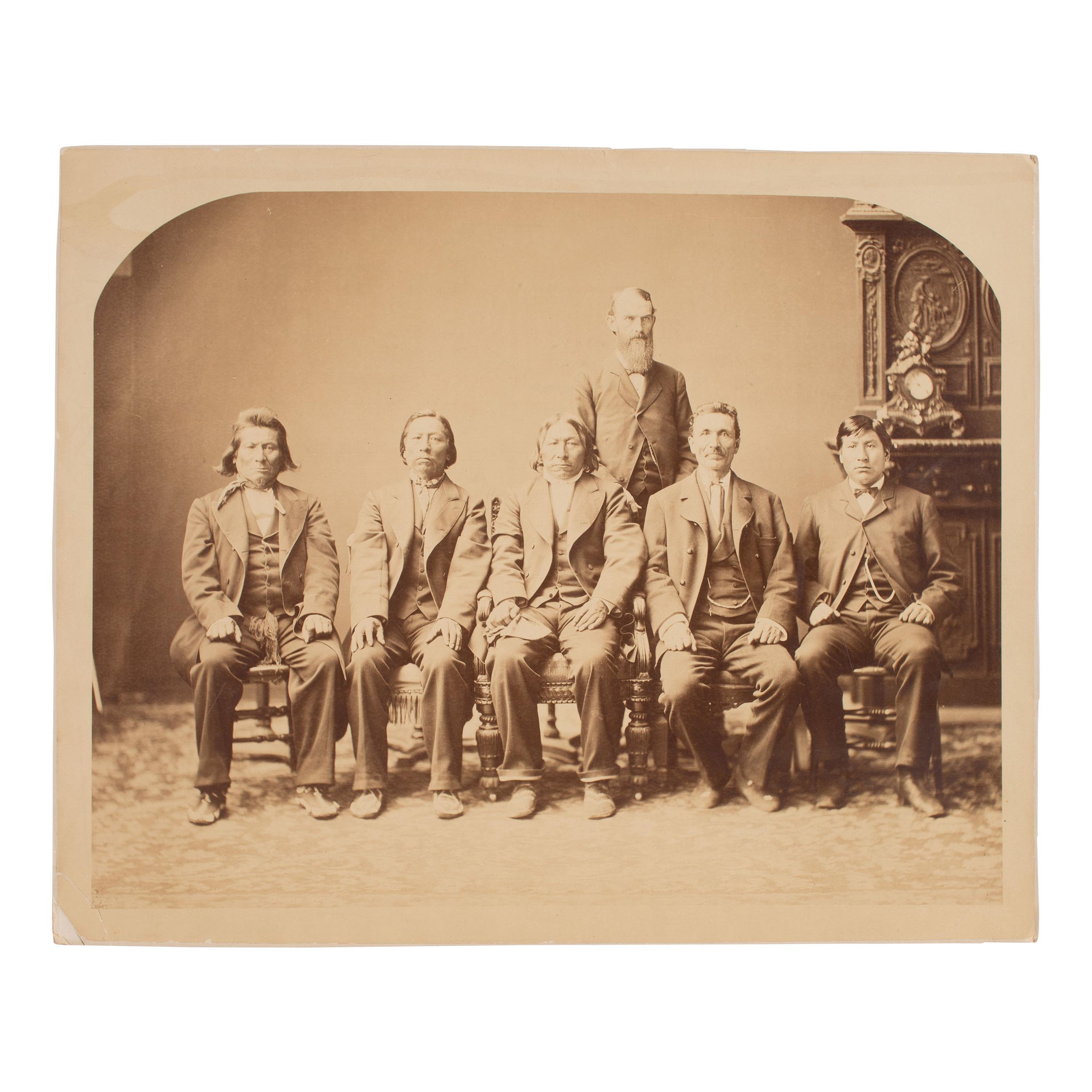 Mammoth Plate Albumen Photograph of the Sisseton Yanktonai Delegation