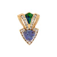 TANZANITE, BLACK OPAL, AND DIAMOND PENDANT