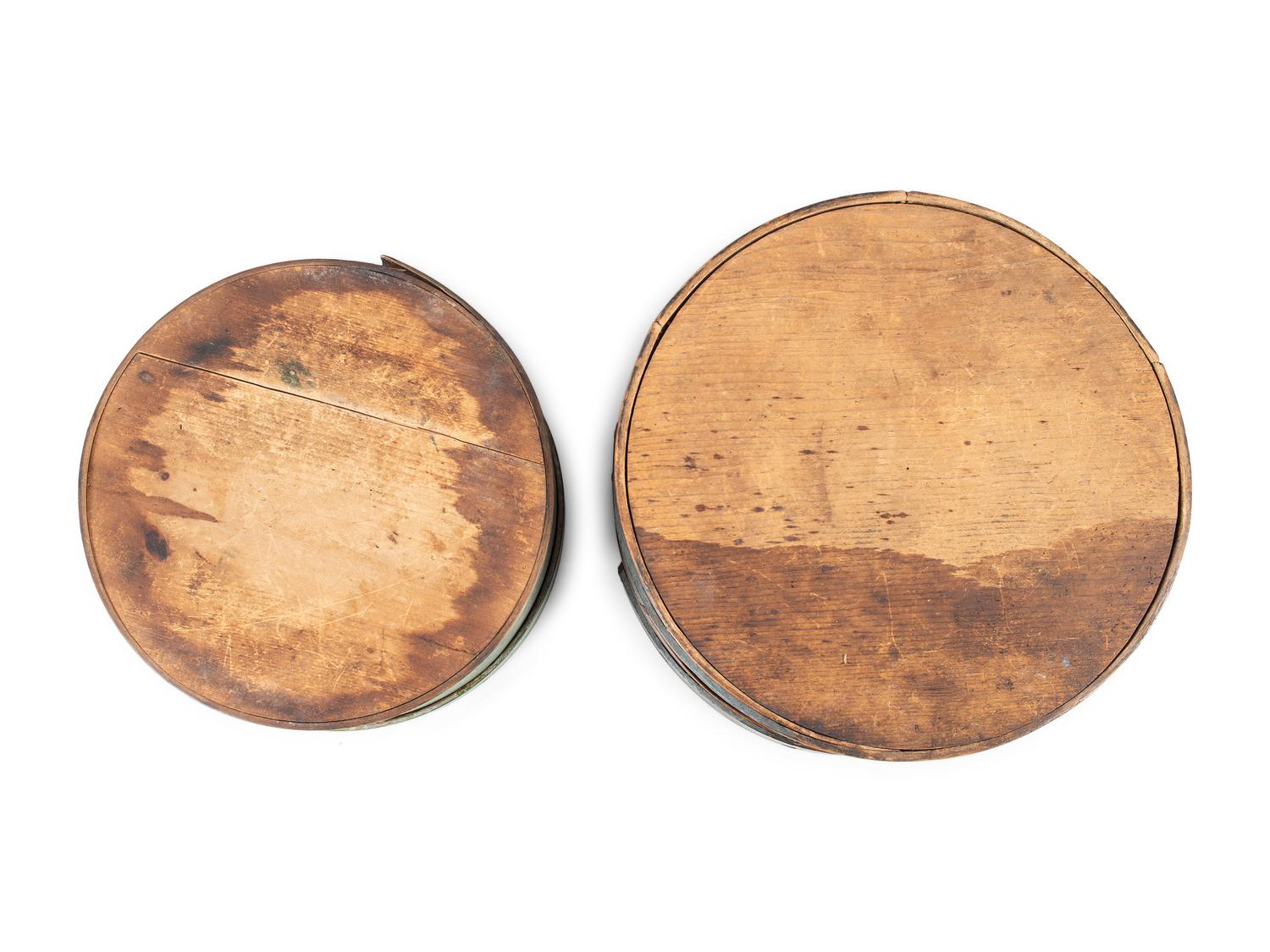 Four Oval Pantry Boxes in Old Paint