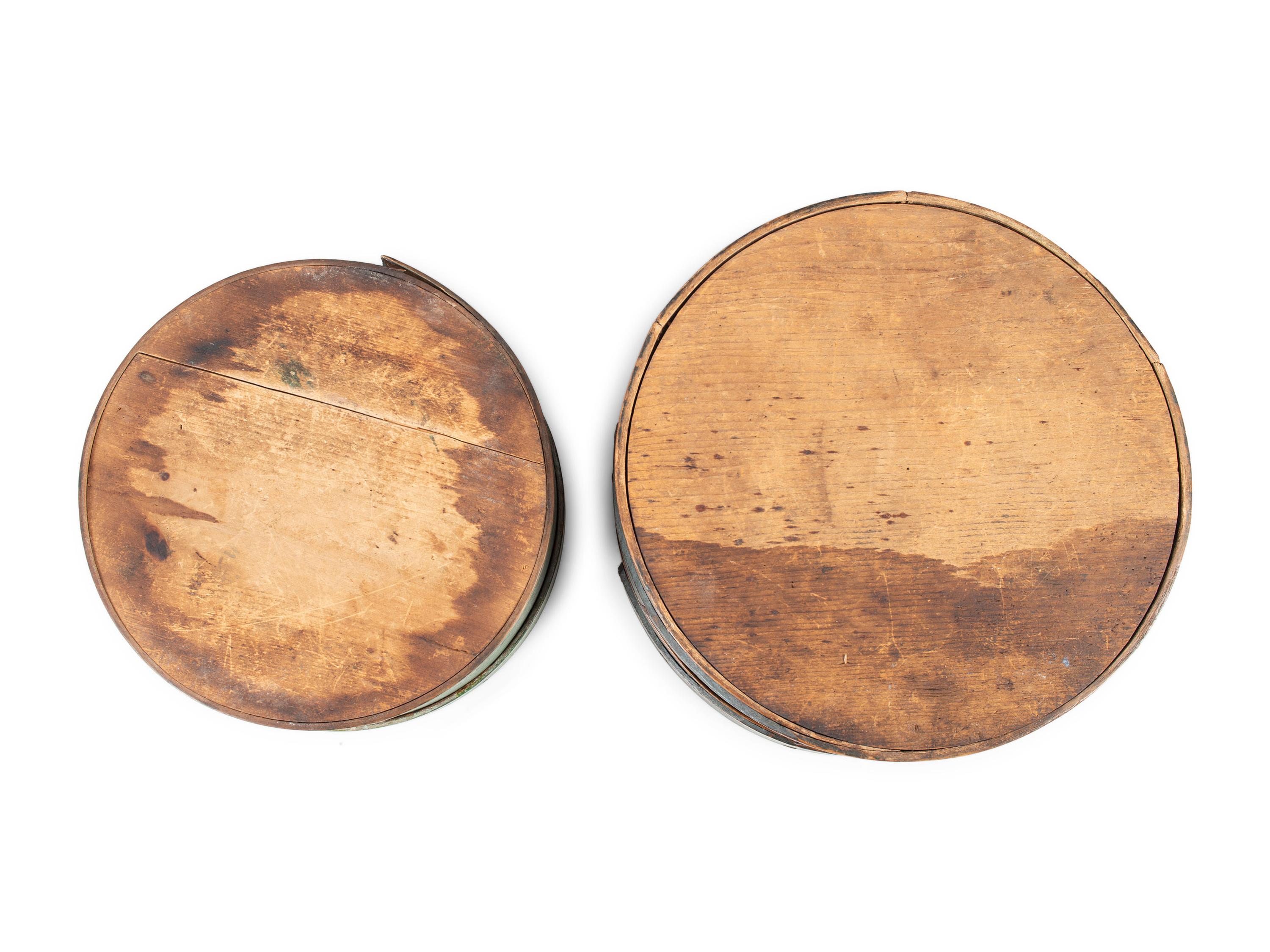Four Oval Pantry Boxes in Old Paint