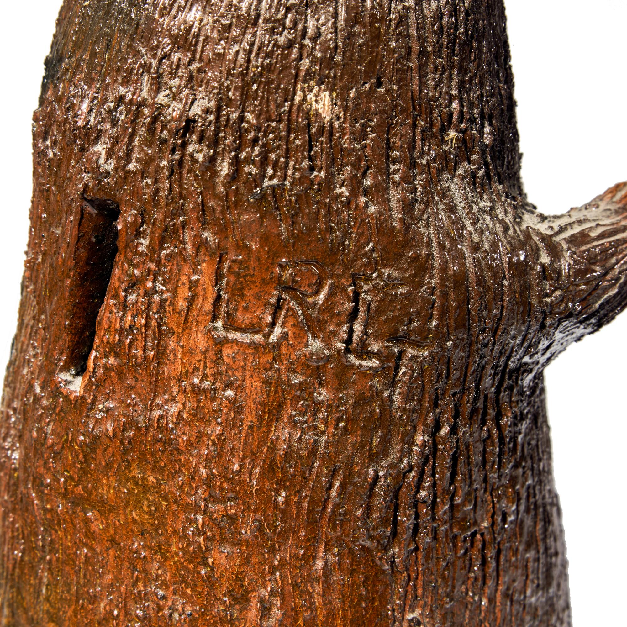 Louise Goodman (b. 1937), A Fired Clay Work with P iñon Pitch : Bear Bank
