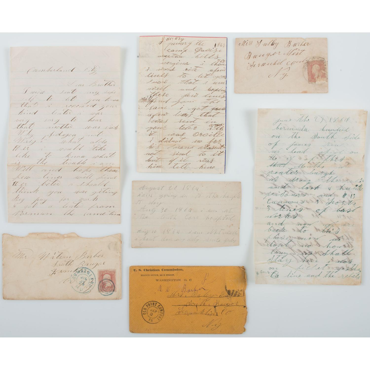 Battle Content Letter Archive of Private Watson Barber, 142nd New York Volunteers, 1862-1865