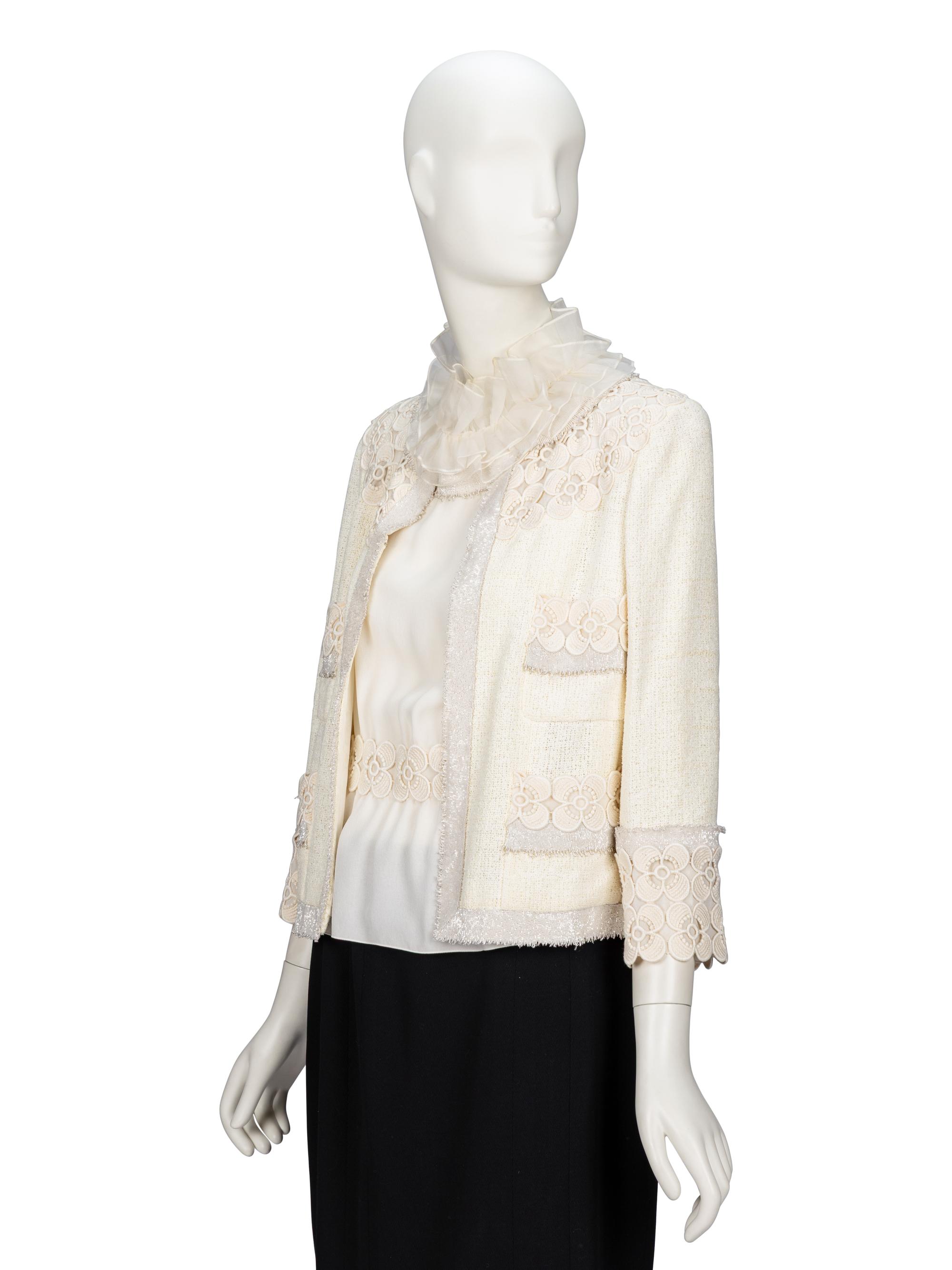 Chanel, Sequined Tweed Jacket & Blouse Ensemble
