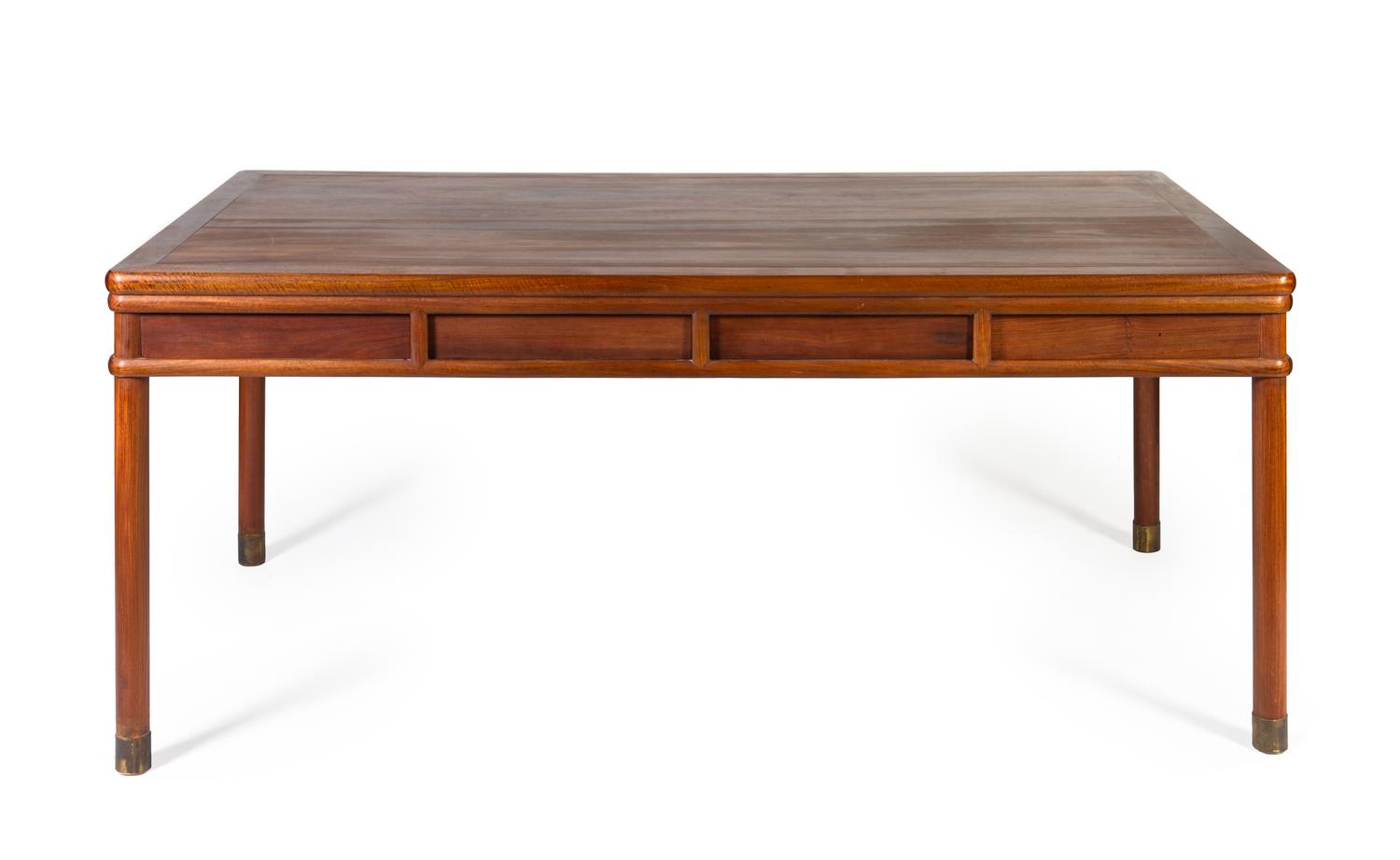 A Nanmu Dining Room Set 20TH CENTURY Height of table 34 1/2 x length 80 x width 45 inches. — 20TH CENTURY