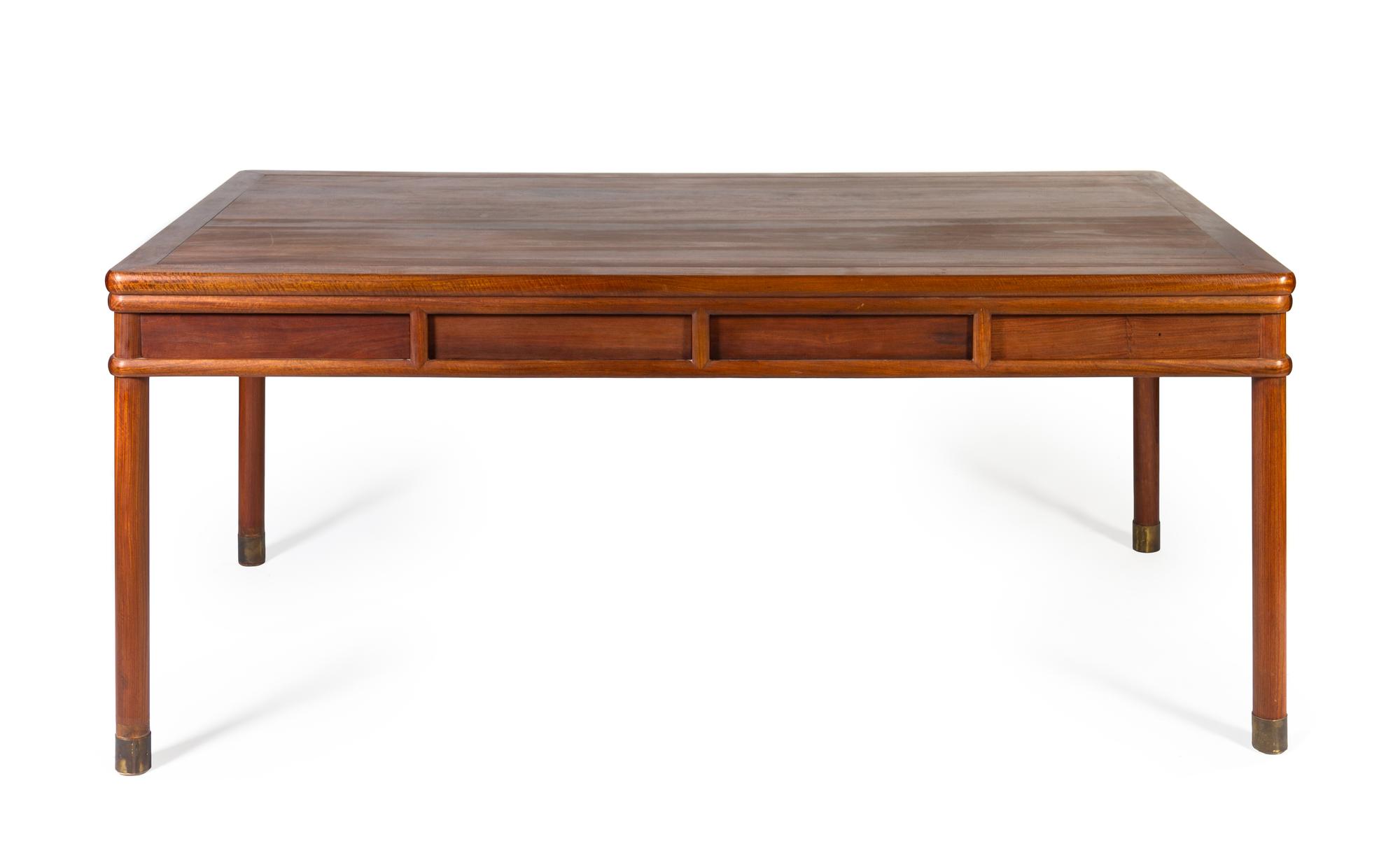 A Nanmu Dining Room Set 20TH CENTURY Height of table 34 1/2 x length 80 x width 45 inches. — 20TH CENTURY