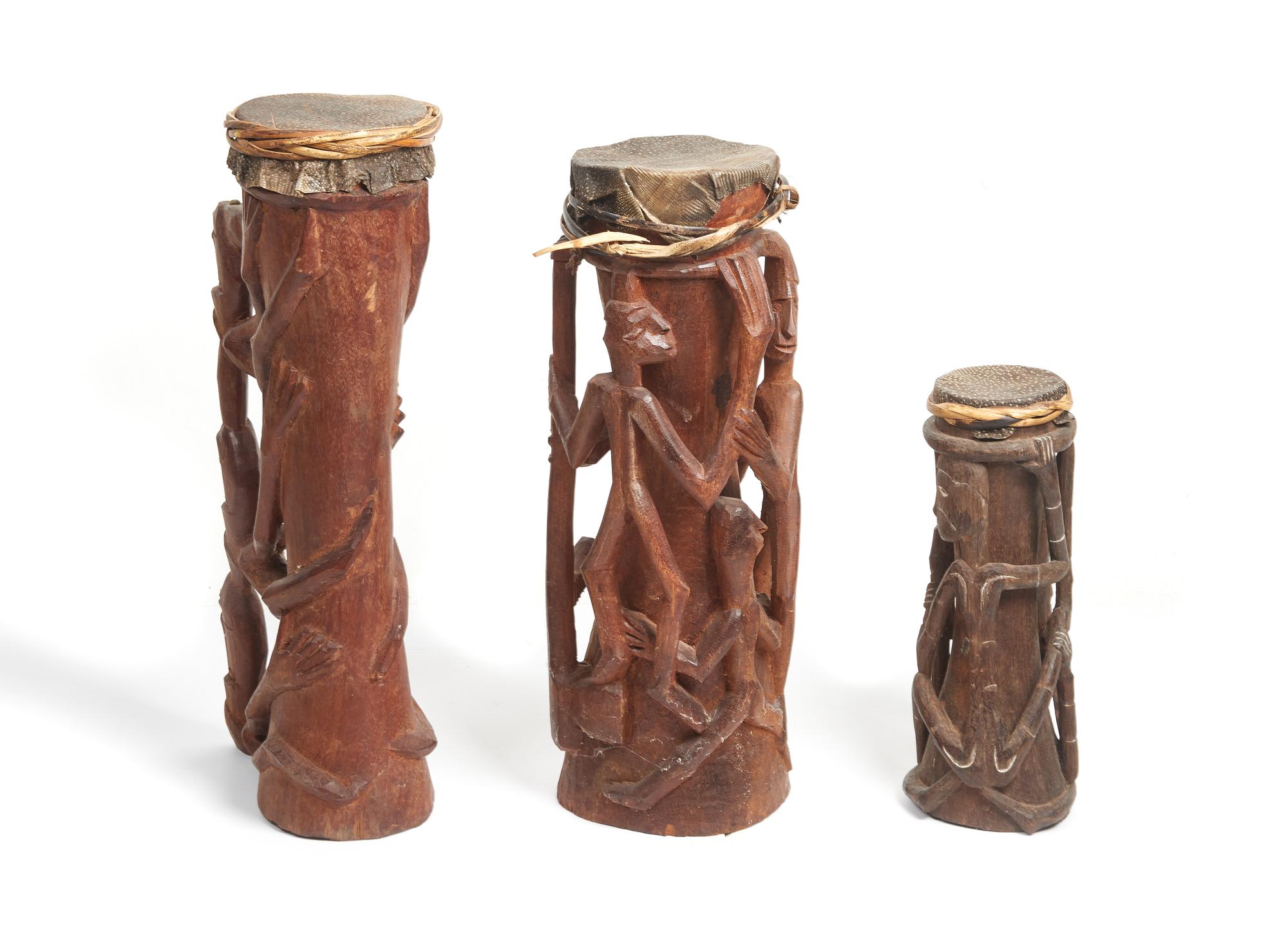 Three Asmat Drums