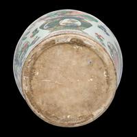 A Chinese Famille Verte 'Flower Basket' Porcelain Large Jar, Kangxi Period 清康熙 五彩花籃圖將軍罐