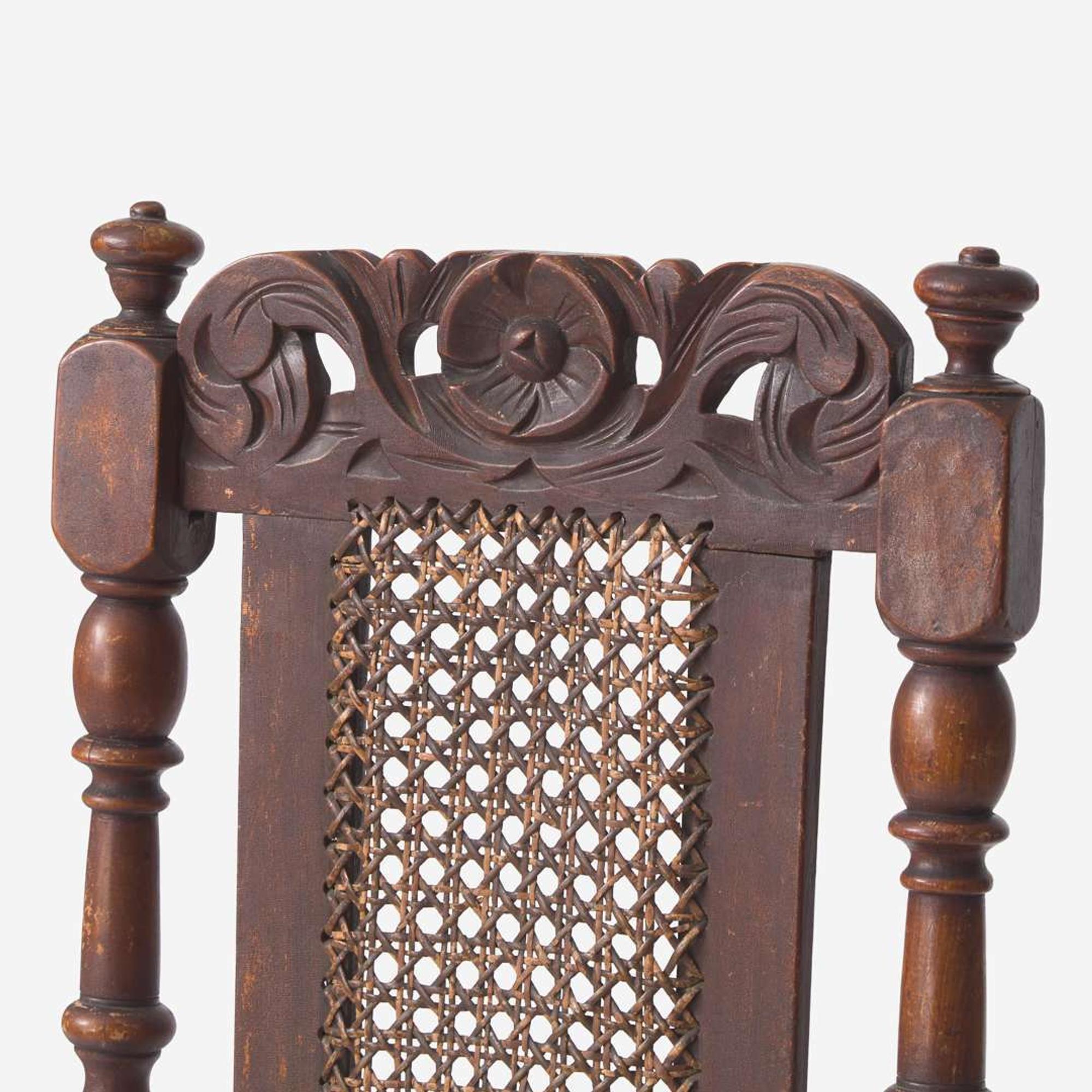 A William & Mary bannister-back and rush seat side chair associated with Francis Marion early 18th century