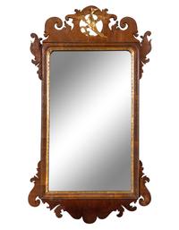 A Chippendale Parcel Gilt Walnut Looking Glass