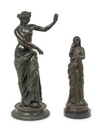 Two Continental Patinated Bronze Figures of Classical Maidens