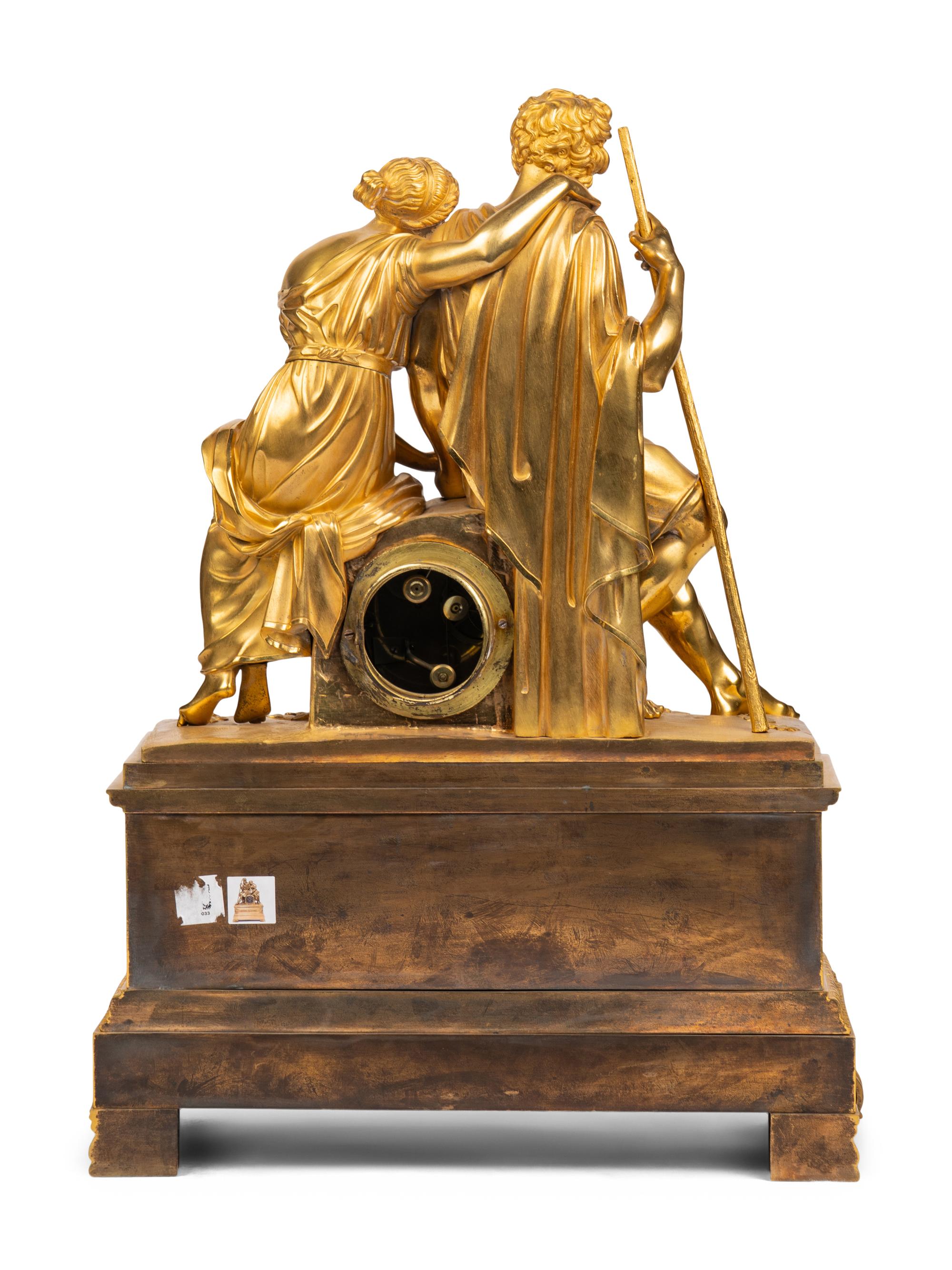 A Louis Philippe Gilt Bronze Mantel Clock