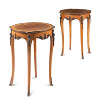 A Pair of Louis XV Style Parquetry Side Tables
