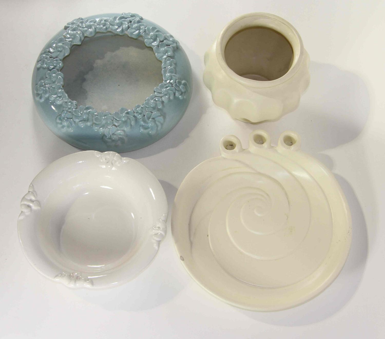 A Group of Seven Haeger Pottery Table Articles Length of longest 23 1/2 inches.