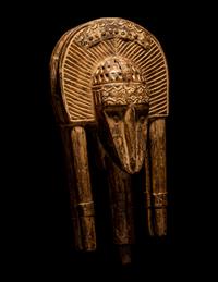 Two Bamana Wood Masks and a Janus Wood Head