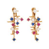 MODERNIST, YELLOW GOLD, DIAMOND AND MULTIGEM SET
