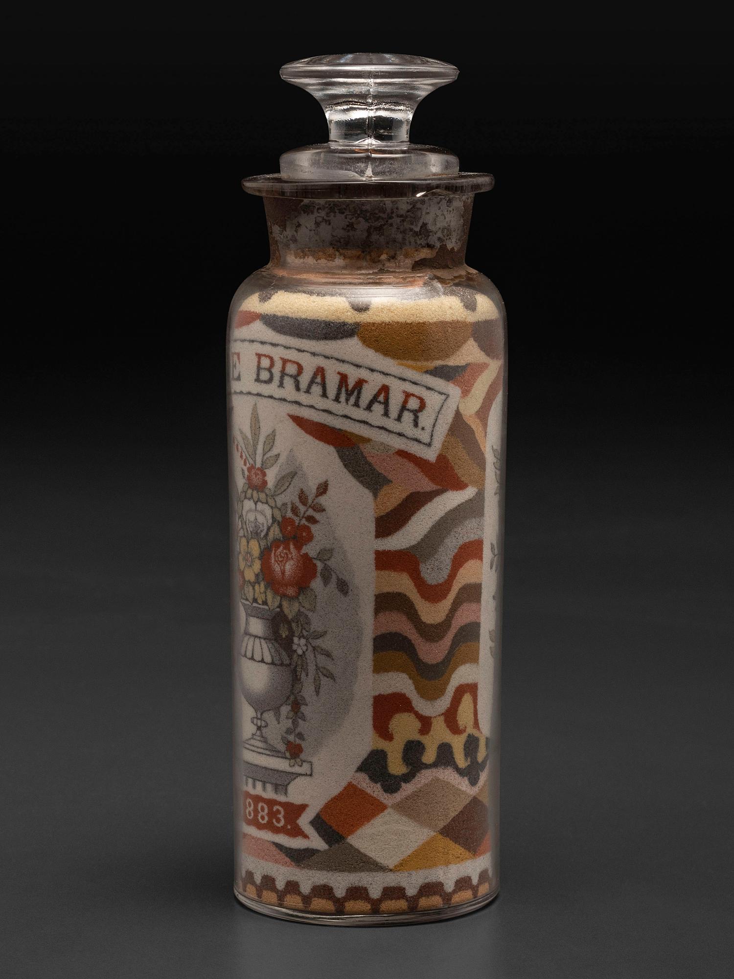 A Pair of Andrew Clemens (American, 1857-1894) 'Sweetheart' Sand Bottles