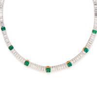 EMERALD AND DIAMOND NECKLACE