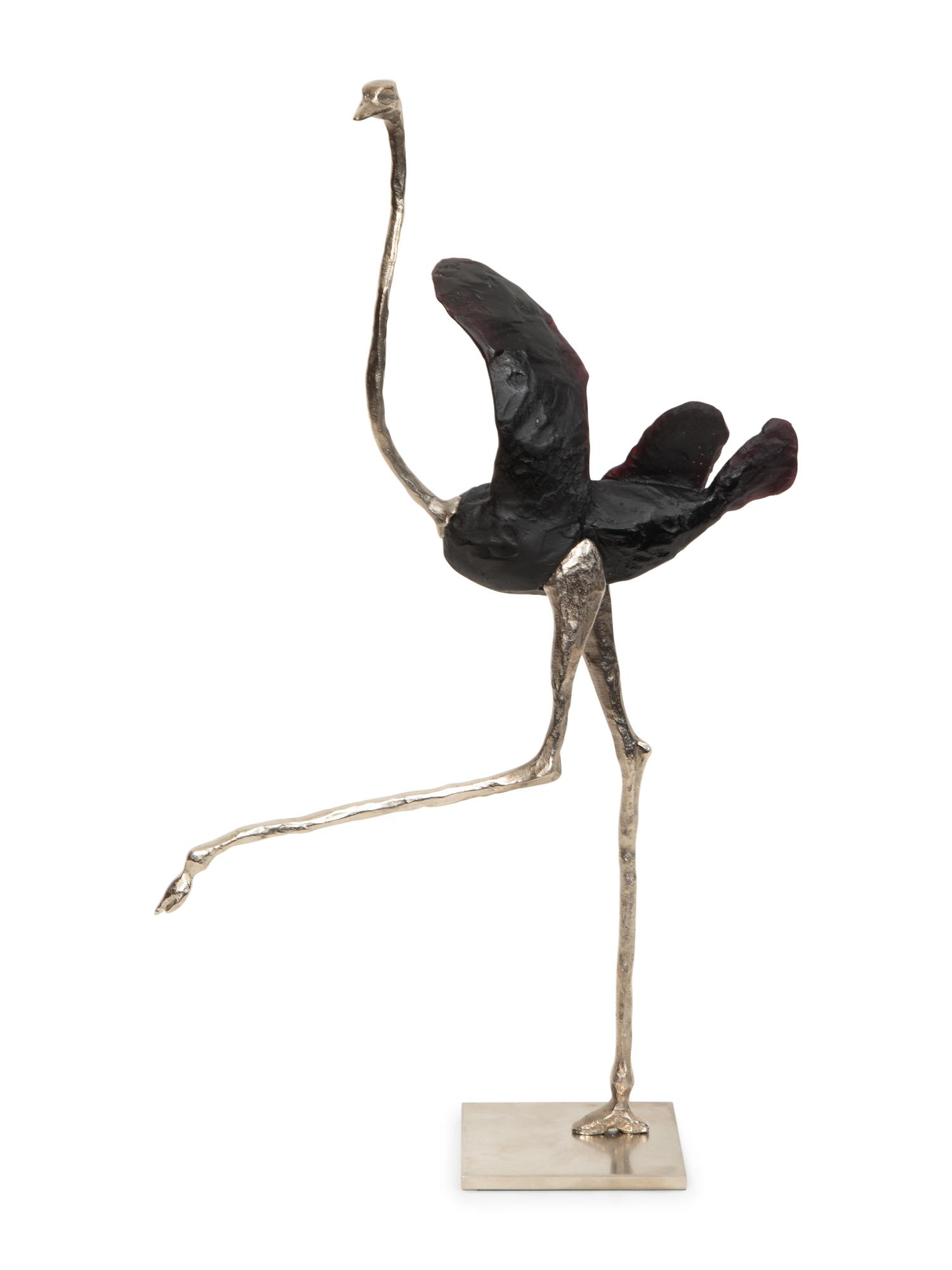 A Daum P â te de Verre La Miss Ostrich Sculpture