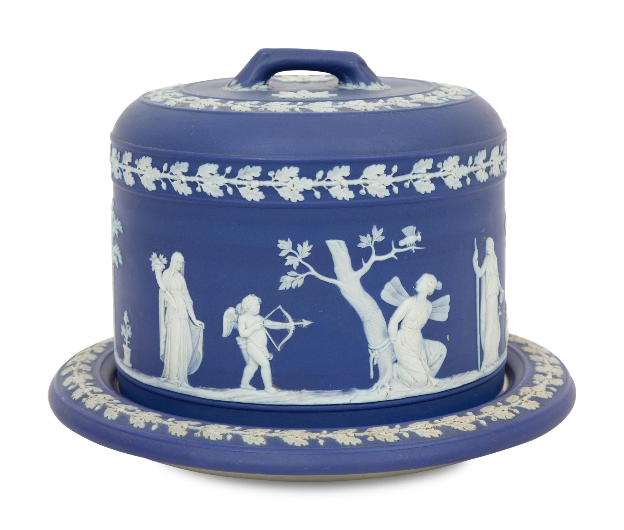 A Wedgwood Dark Blue Jasperware Cake Dome