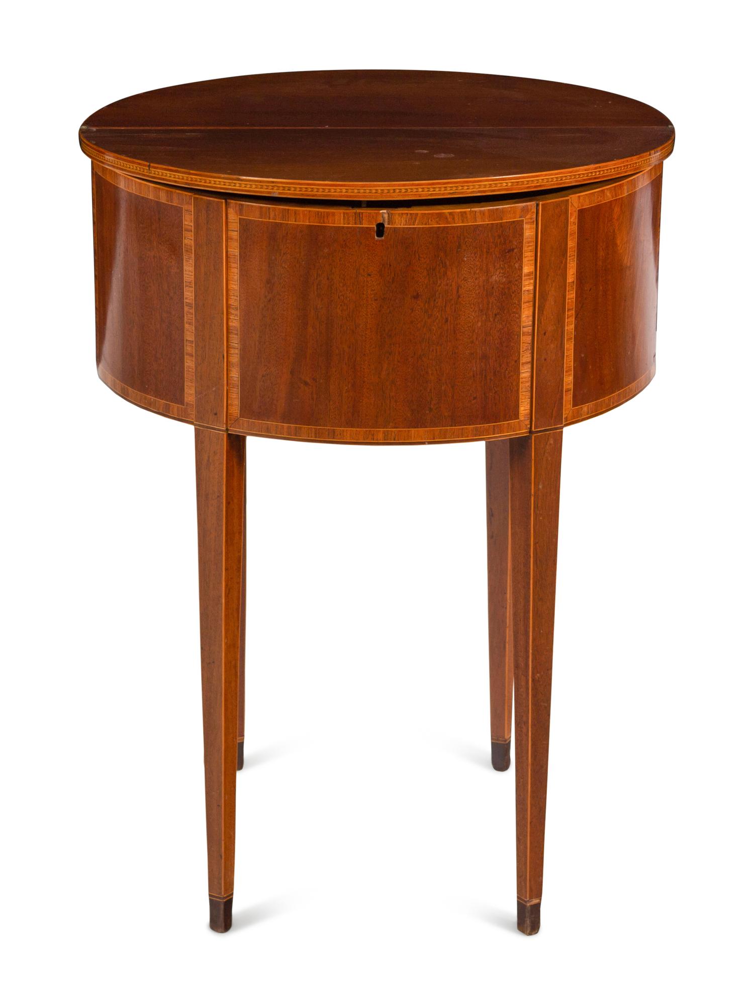 A George III Mahogany Demilune Table