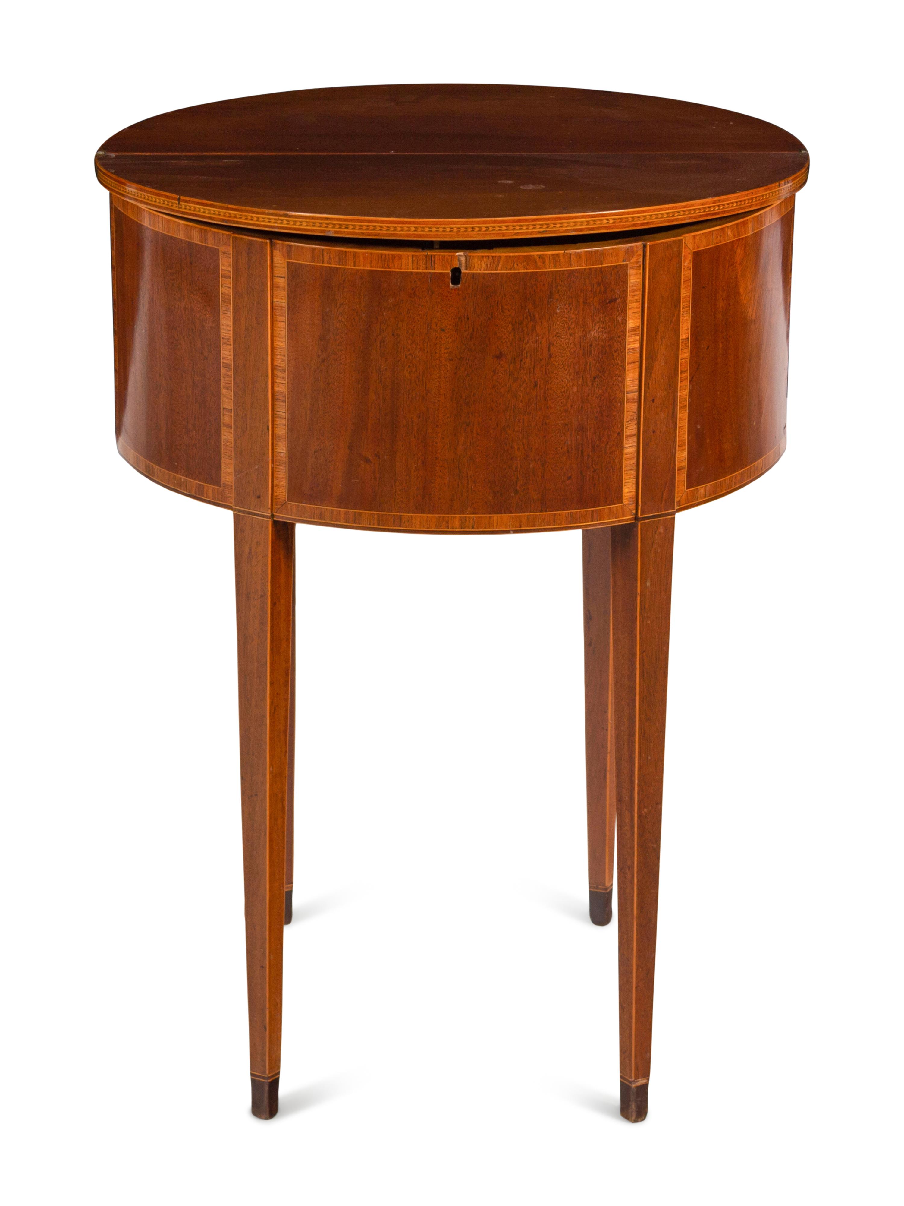 A George III Mahogany Demilune Table