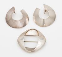 A Collection of Modernist Sterling Silver Jewelry, George Jenson, 18.40 dwts.