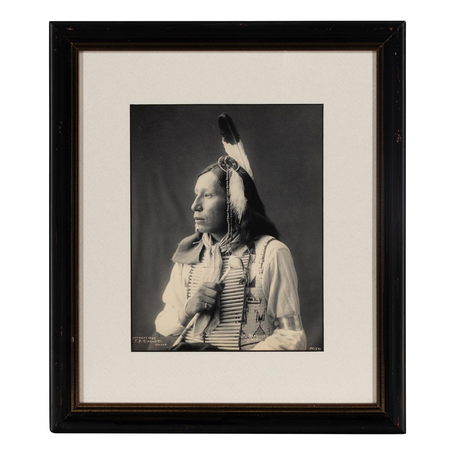 Rinehart, Frank (1861-1928). A group of 5 photographs and prints of Native American subjects.