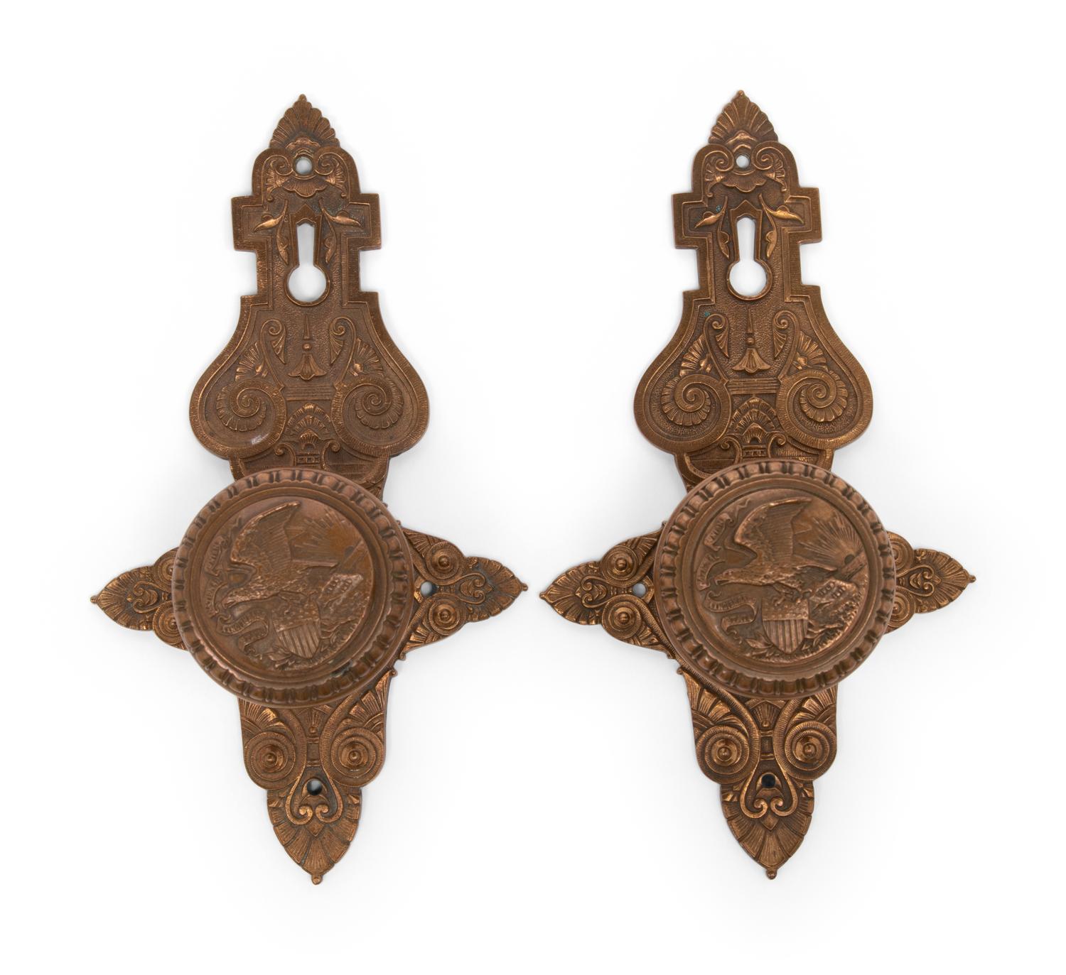A Pair of Bronze Doorknobs from the Illinois Governor's Mansion