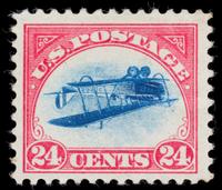 A United States 1918 24-Cent Carmine Rose & Blue Airmail Inverted Jenny Stamp — POSITION 79
