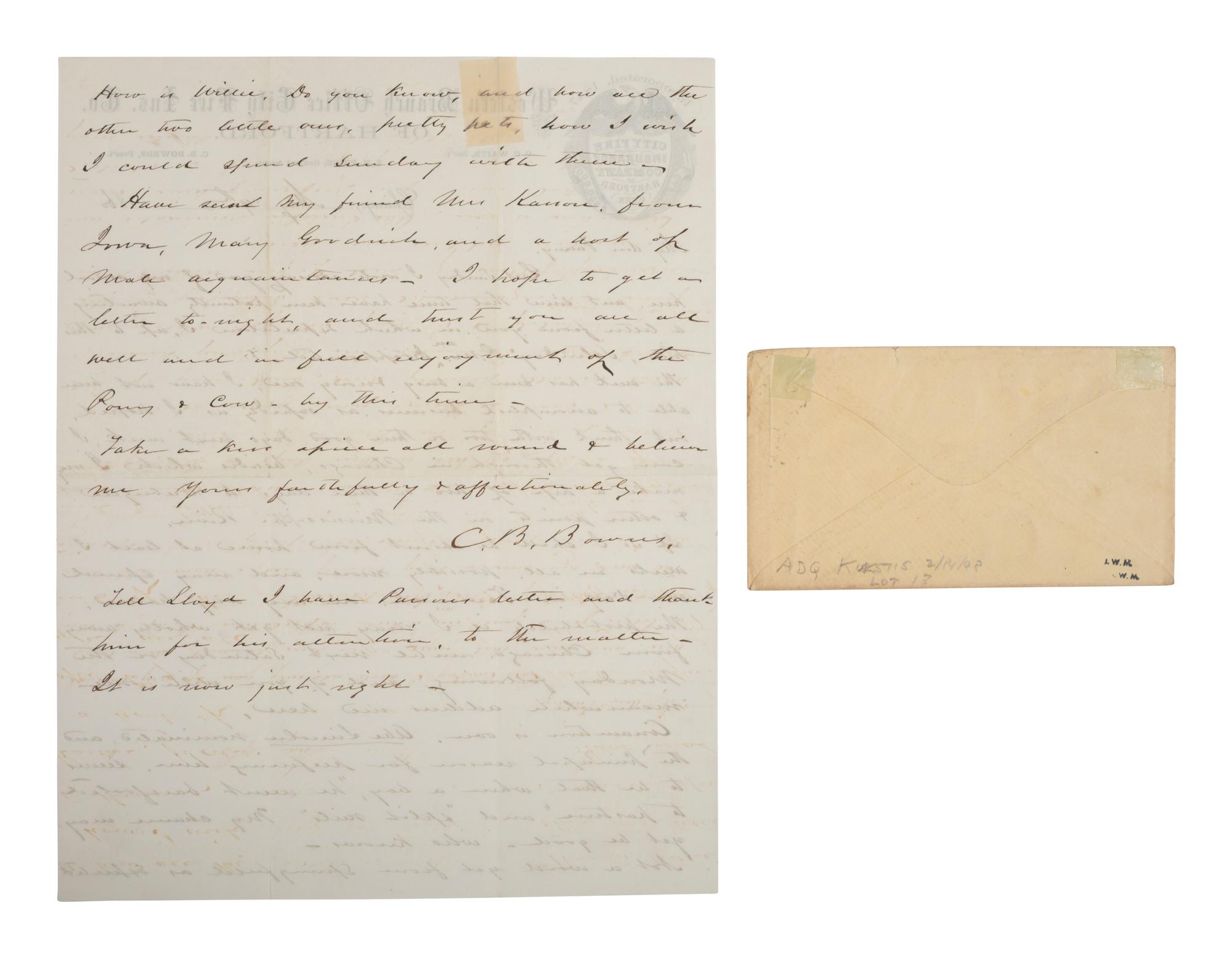 [LINCOLN]. ALS mentioning nomination of Lincoln, who "split rails" as a young boy. 19 May 1860.