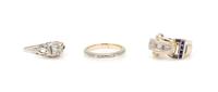 A Collection of White Gold Rings, 7.20 dwts.