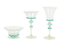 A Venetian Glass Stemware Service