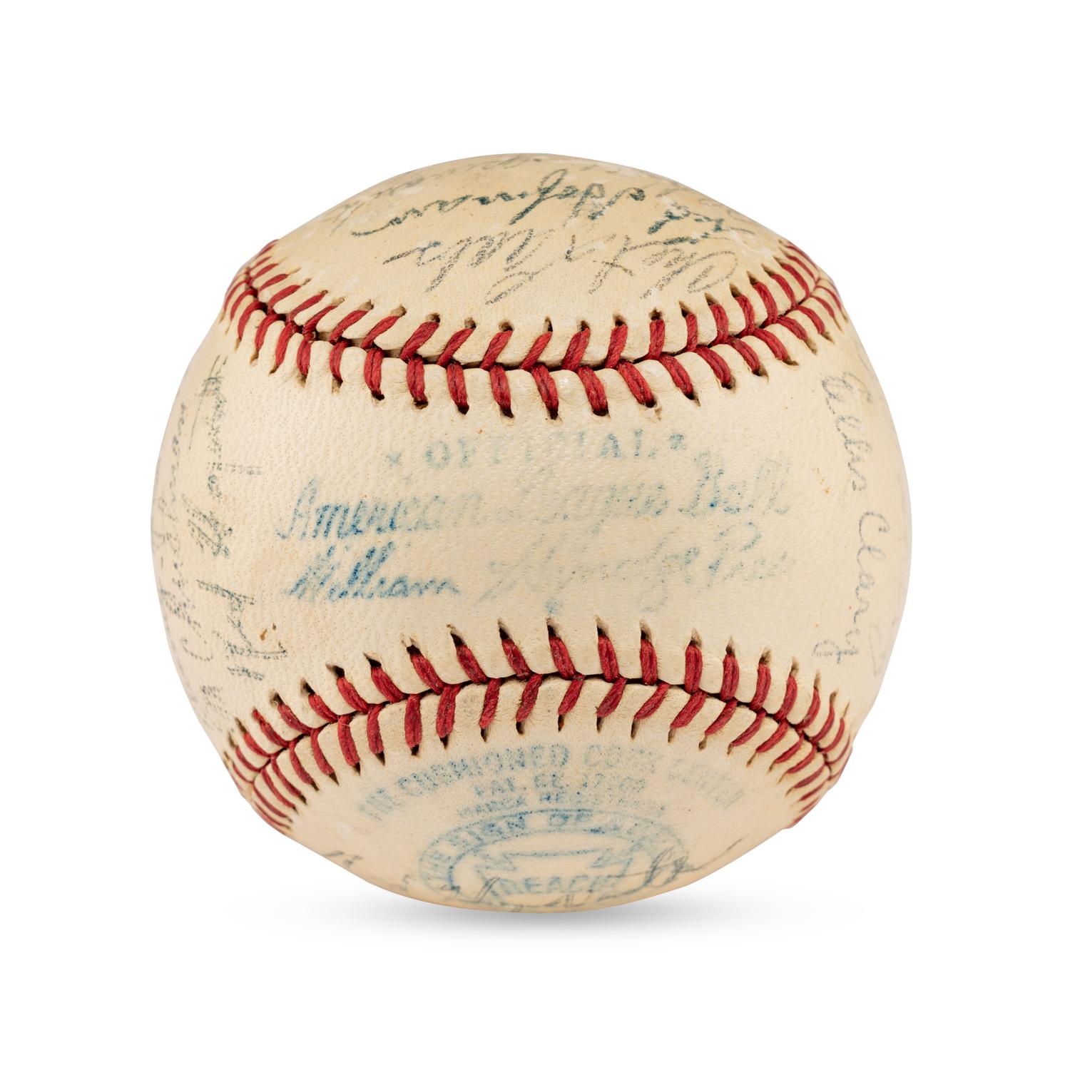 A 1944 St. Louis Browns Team Signed Autograph Baseball Featuring Multiple Hall of Famers (JSA Letter of Authenticity),