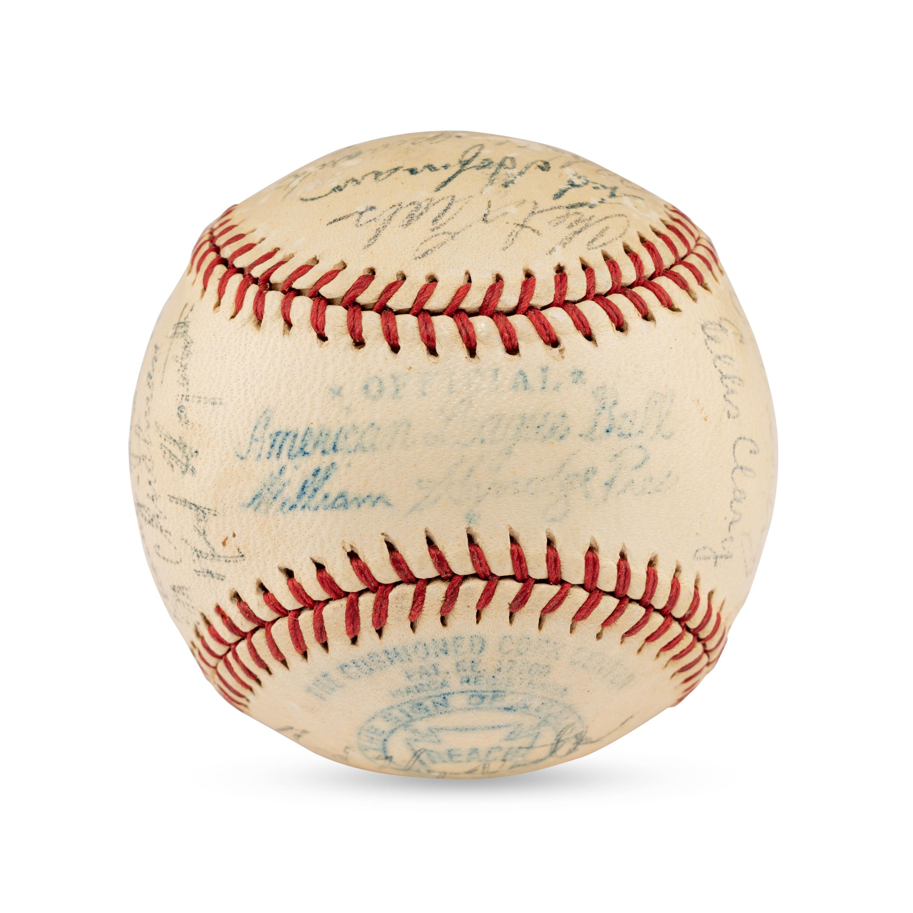 A 1944 St. Louis Browns Team Signed Autograph Baseball Featuring Multiple Hall of Famers (JSA Letter of Authenticity),