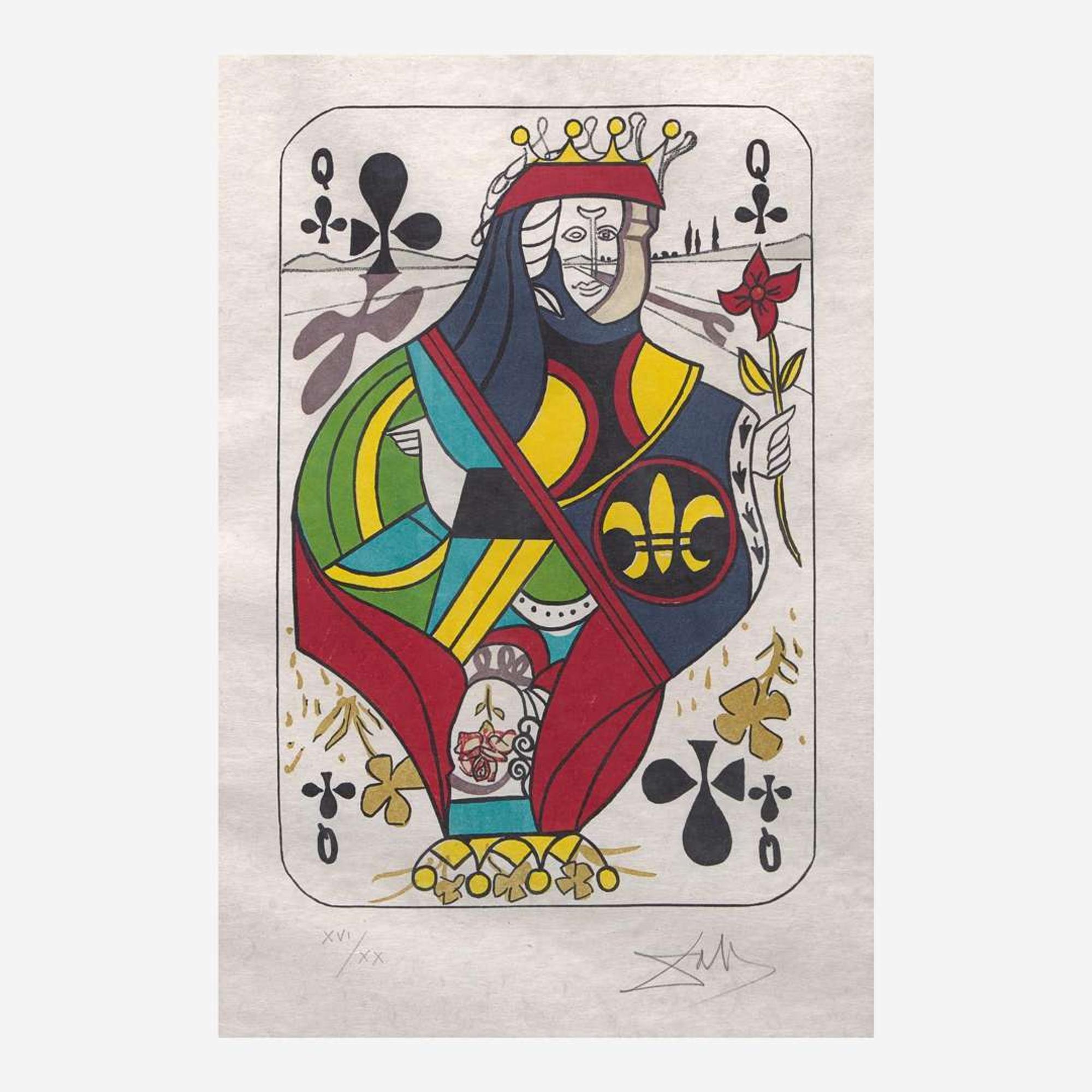 Salvador Dalí (Spanish, 1904-1989) Playing Cards (Ace, King, Queen and Jack of Clubs)