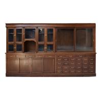 A Two-Tier Mahogany Pharmacy Cabinet 165" W x 15" D x 95" H — United States, 20th Century