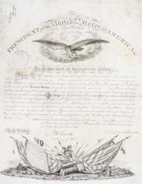 VAN BUREN, MARTIN. Partially printed document signed. Dated January 1, 1838.